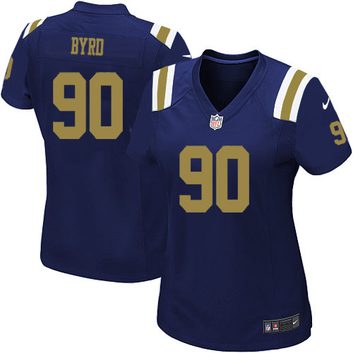 Women's Nike New York Jets #90 Dennis Byrd Elite Navy Blue Alternate NFL Jersey