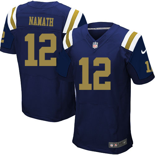 Men's Nike New York Jets #12 Joe Namath Elite Navy Blue Alternate NFL Jersey