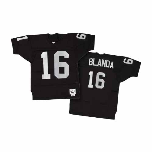 Mitchell and Ness Oakland Raiders #16 George Blanda Black Authentic Throwback NFL Jersey