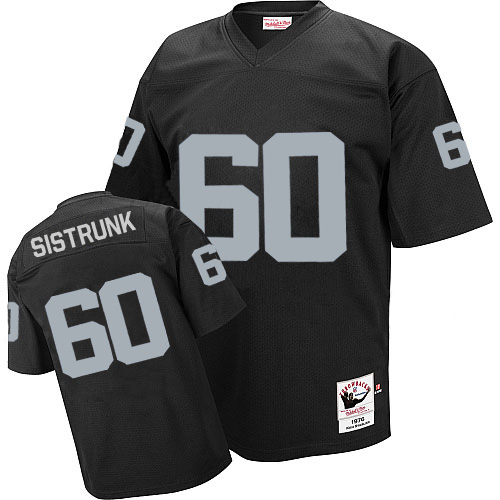 Mitchell and Ness Oakland Raiders #60 Otis Sistrunk Black Team Color Authentic NFL Throwback Jersey