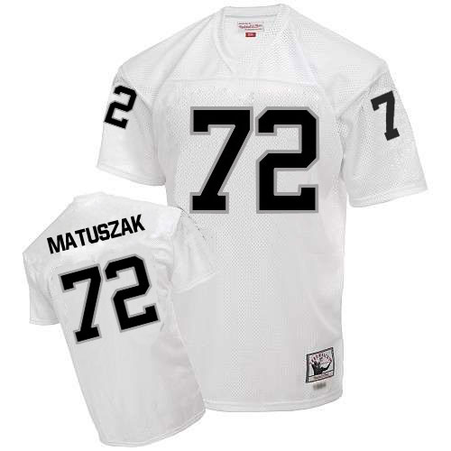 Mitchell and Ness Oakland Raiders #72 John Matuszak White Authentic NFL Throwback Jersey