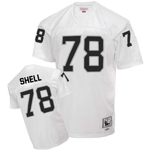 Mitchell and Ness Oakland Raiders #78 Art Shell White Authentic NFL Throwback Jersey