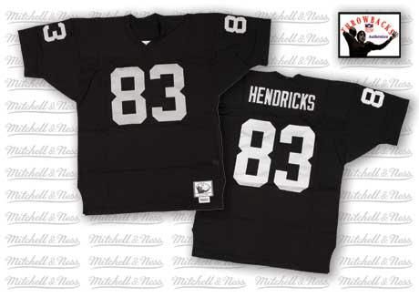 Mitchell and Ness Oakland Raiders #83 Ted Hendricks Black Team Color Authentic NFL Throwback Jersey