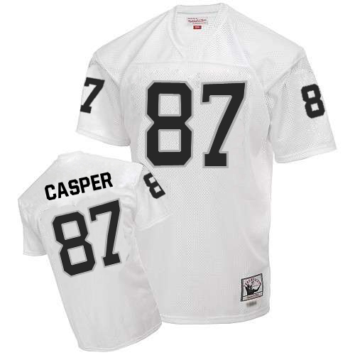 Mitchell and Ness Oakland Raiders #87 Dave Casper White Authentic NFL Throwback Jersey