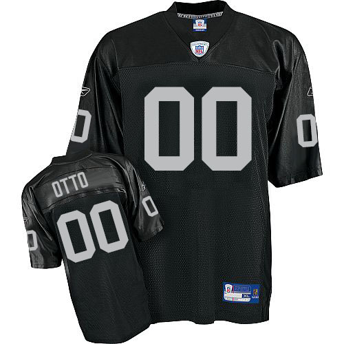 Reebok Oakland Raiders #00 Jim Otto Black Replica Throwback NFL Jersey