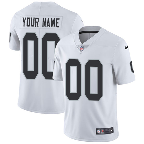 Men's Nike Oakland Raiders Customized White Vapor Untouchable Custom Limited NFL Jersey