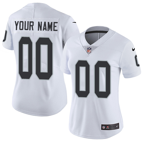 Women's Nike Oakland Raiders Customized White Vapor Untouchable Custom Limited NFL Jersey