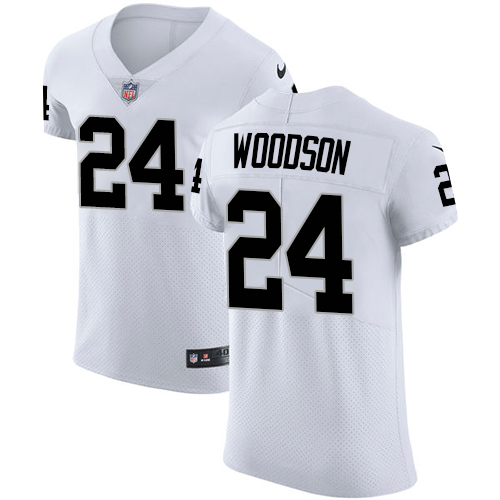 Men's Nike Oakland Raiders #24 Charles Woodson White Vapor Untouchable Elite Player NFL Jersey