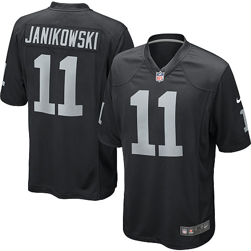 Men's Nike Oakland Raiders #11 Sebastian Janikowski Game Black Team Color NFL Jersey