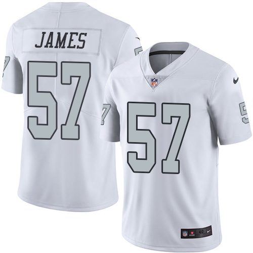 Men's Nike Oakland Raiders #57 Cory James Elite White Rush Vapor Untouchable NFL Jersey