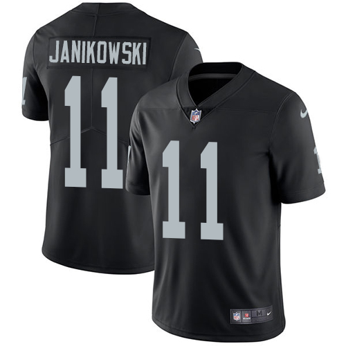 Youth Nike Oakland Raiders #11 Sebastian Janikowski Black Team Color Vapor Untouchable Elite Player NFL Jersey