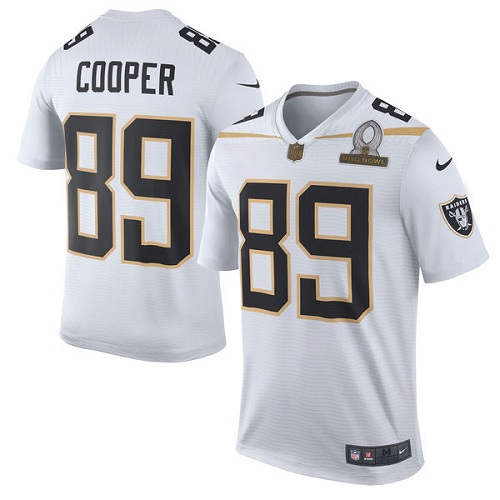 Men's Nike Oakland Raiders #89 Amari Cooper Elite White Team Rice 2016 Pro Bowl NFL Jersey