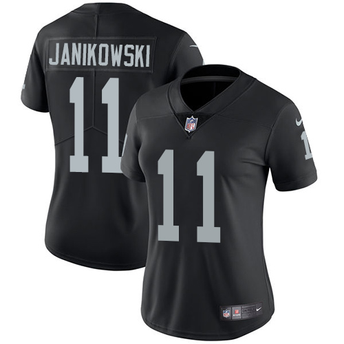 Women's Nike Oakland Raiders #11 Sebastian Janikowski Black Team Color Vapor Untouchable Elite Player NFL Jersey