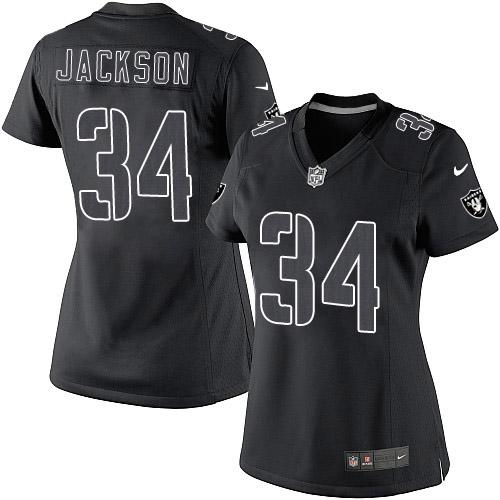 Women's Nike Oakland Raiders #34 Bo Jackson Limited Black Impact NFL Jersey