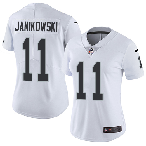Women's Nike Oakland Raiders #11 Sebastian Janikowski White Vapor Untouchable Elite Player NFL Jersey
