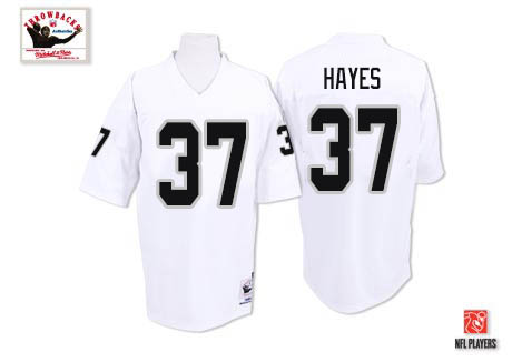 Mitchell and Ness Oakland Raiders #37 Lester Hayes White Authentic NFL Throwback Jersey