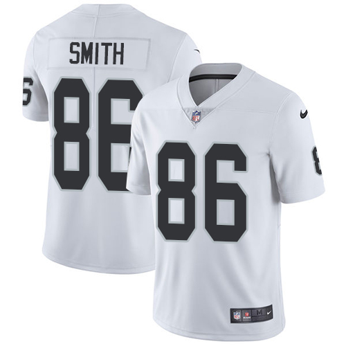 Men's Nike Oakland Raiders #86 Lee Smith White Vapor Untouchable Limited Player NFL Jersey