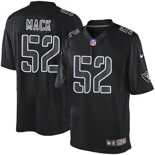 Men's Nike Oakland Raiders #52 Khalil Mack Limited Black Impact NFL Jersey