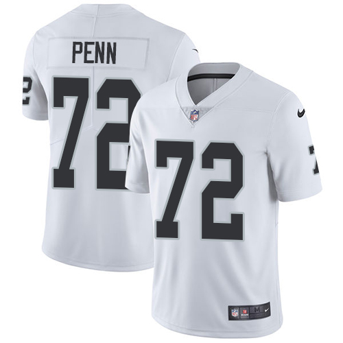 Men's Nike Oakland Raiders #72 Donald Penn White Vapor Untouchable Limited Player NFL Jersey