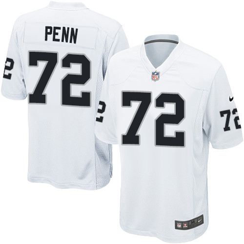 Men's Nike Oakland Raiders #72 Donald Penn Game White NFL Jersey