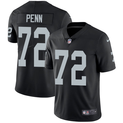 Youth Nike Oakland Raiders #72 Donald Penn Black Team Color Vapor Untouchable Limited Player NFL Jersey