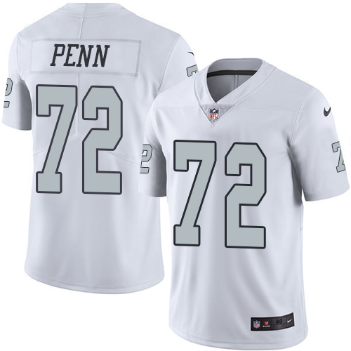 Men's Nike Oakland Raiders #72 Donald Penn Elite White Rush Vapor Untouchable NFL Jersey