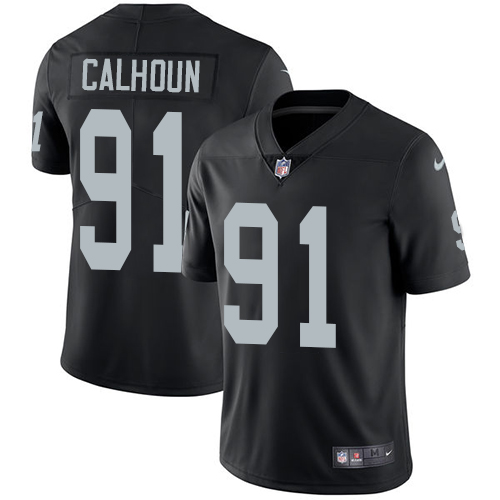 Youth Nike Oakland Raiders #91 Shilique Calhoun Black Team Color Vapor Untouchable Elite Player NFL Jersey
