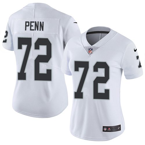 Women's Nike Oakland Raiders #72 Donald Penn White Vapor Untouchable Elite Player NFL Jersey