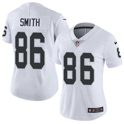 Women's Nike Oakland Raiders #86 Lee Smith White Vapor Untouchable Elite Player NFL Jersey