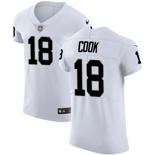 Men's Nike Oakland Raiders #18 Connor Cook White Vapor Untouchable Elite Player NFL Jersey