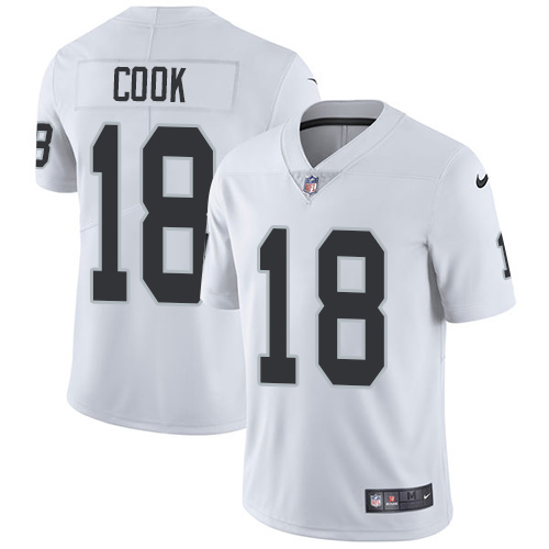 Youth Nike Oakland Raiders #18 Connor Cook White Vapor Untouchable Elite Player NFL Jersey