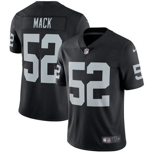 Men's Nike Oakland Raiders #52 Khalil Mack Black Team Color Vapor Untouchable Limited Player NFL Jersey