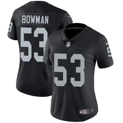 Women's Nike Oakland Raiders #53 NaVorro Bowman Black Team Color Vapor Untouchable Limited Player NFL Jersey
