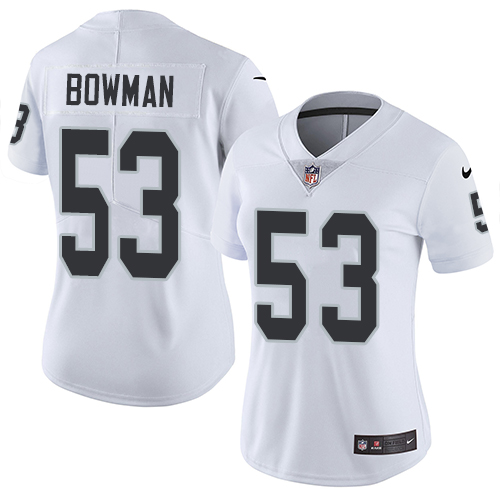 Women's Nike Oakland Raiders #53 NaVorro Bowman White Vapor Untouchable Limited Player NFL Jersey