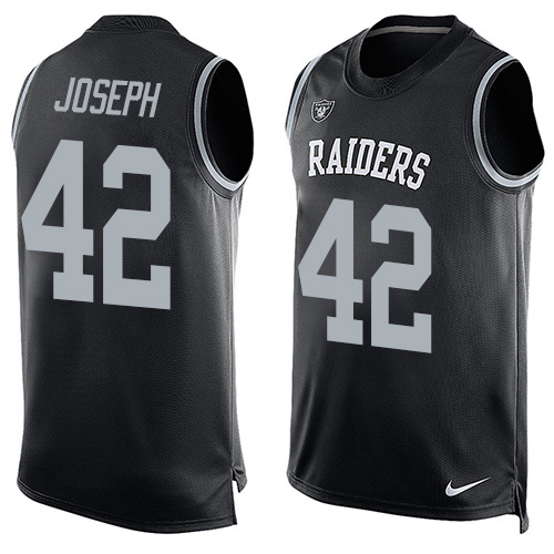 Men's Nike Oakland Raiders #42 Karl Joseph Limited Black Player Name & Number Tank Top NFL Jersey