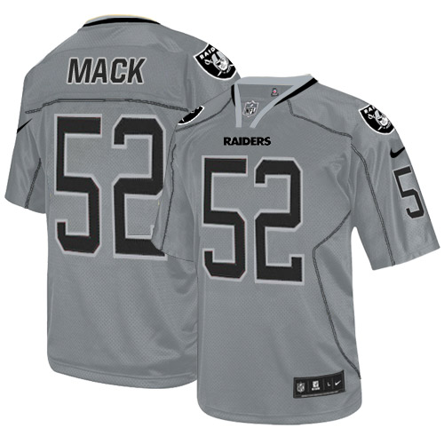 Men's Nike Oakland Raiders #52 Khalil Mack Elite Lights Out Grey NFL Jersey