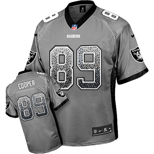 Men's Nike Oakland Raiders #89 Amari Cooper Elite Grey Drift Fashion NFL Jersey