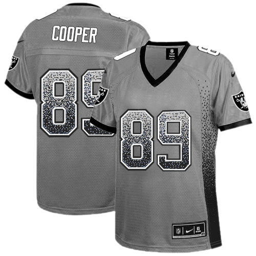 Women's Nike Oakland Raiders #89 Amari Cooper Elite Grey Drift Fashion NFL Jersey