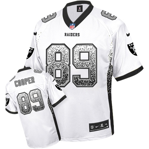 Men's Nike Oakland Raiders #89 Amari Cooper Elite White Drift Fashion NFL Jersey