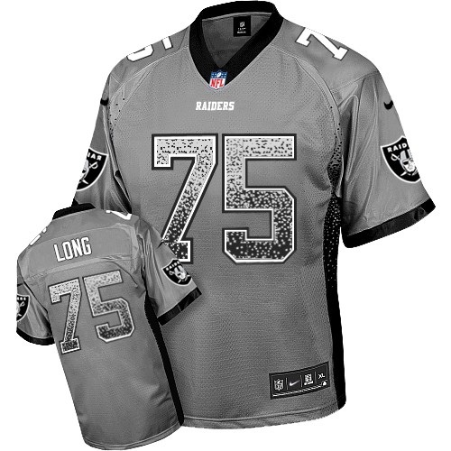 Men's Nike Oakland Raiders #75 Howie Long Elite Grey Drift Fashion NFL Jersey