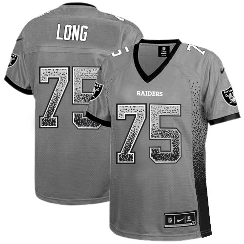 Women's Nike Oakland Raiders #75 Howie Long Elite Grey Drift Fashion NFL Jersey