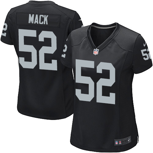 Women's Nike Oakland Raiders #52 Khalil Mack Game Black Team Color NFL Jersey