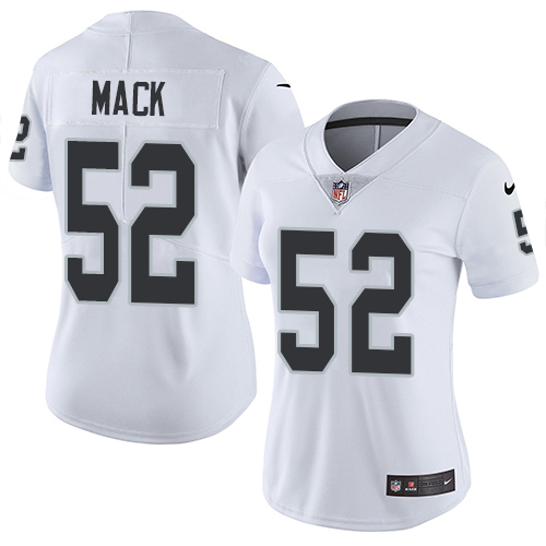 Women's Nike Oakland Raiders #52 Khalil Mack White Vapor Untouchable Elite Player NFL Jersey