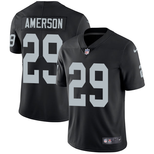Men's Nike Oakland Raiders #29 David Amerson Black Team Color Vapor Untouchable Limited Player NFL Jersey