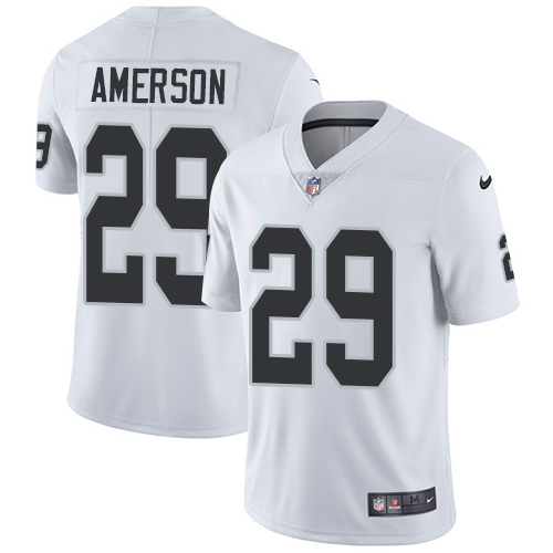 Men's Nike Oakland Raiders #29 David Amerson White Vapor Untouchable Limited Player NFL Jersey