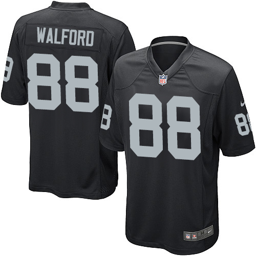 Men's Nike Oakland Raiders #88 Clive Walford Game Black Team Color NFL Jersey