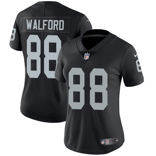 Women's Nike Oakland Raiders #88 Clive Walford Black Team Color Vapor Untouchable Limited Player NFL Jersey