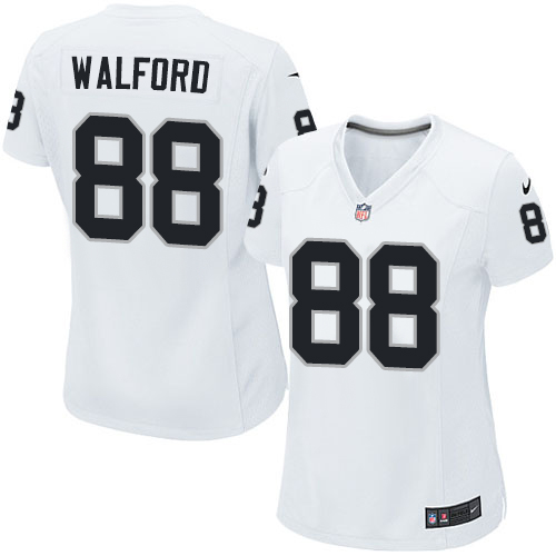 Women's Nike Oakland Raiders #88 Clive Walford Game White NFL Jersey
