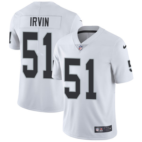 Men's Nike Oakland Raiders #51 Bruce Irvin White Vapor Untouchable Limited Player NFL Jersey