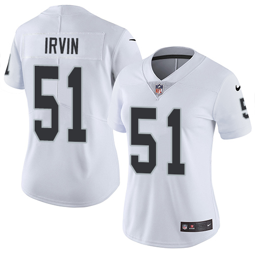 Women's Nike Oakland Raiders #51 Bruce Irvin White Vapor Untouchable Elite Player NFL Jersey